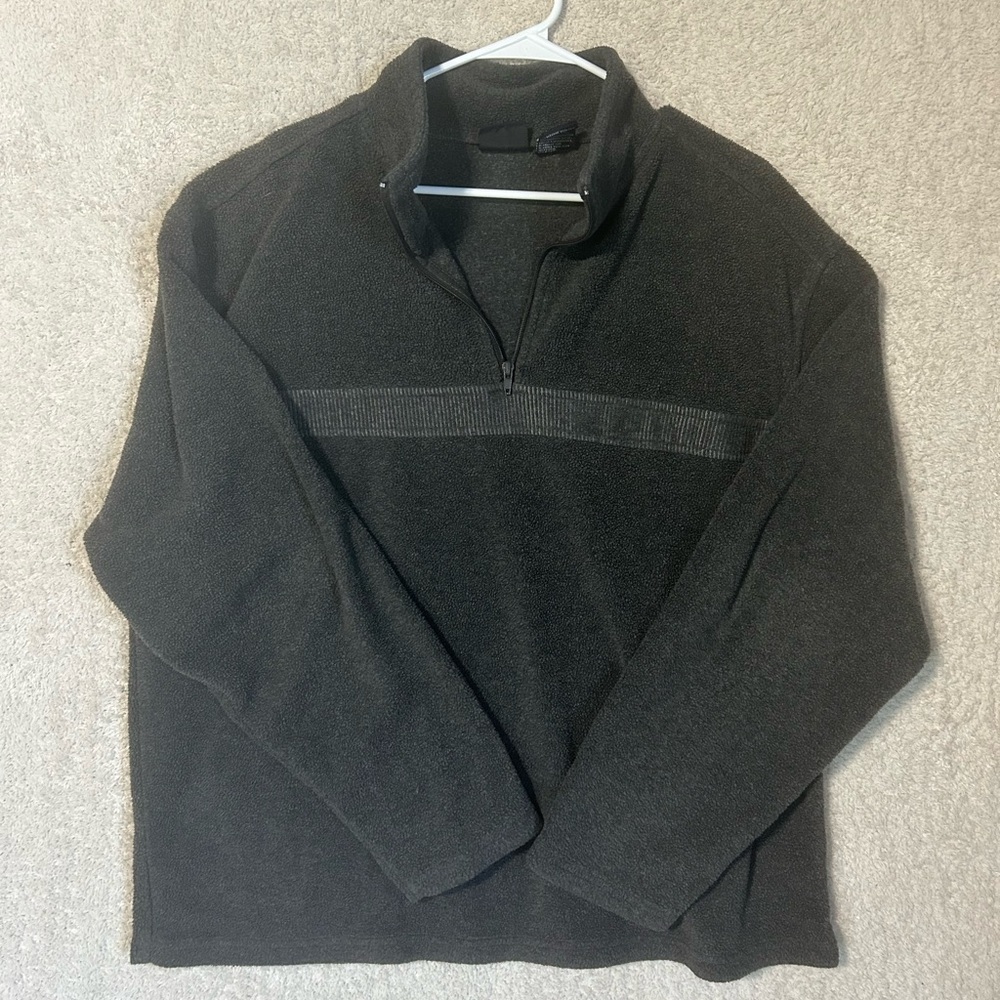 Vintage Bugle Boy Mens 1/4 Zip Fleece Pullover Lined Pockets XL. Outdoor Casual